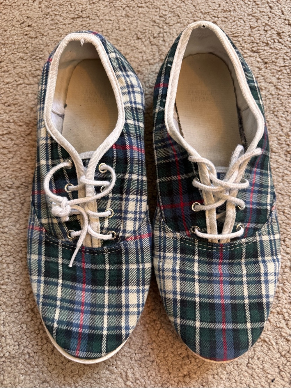 Casual Plaid Canvas Lace-Up unisex American apparel Shoes - Green Plaid